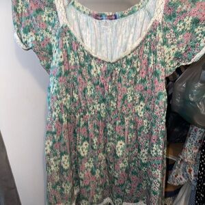 Urban Outfitters Green Flutter Sleeve Midi Dress